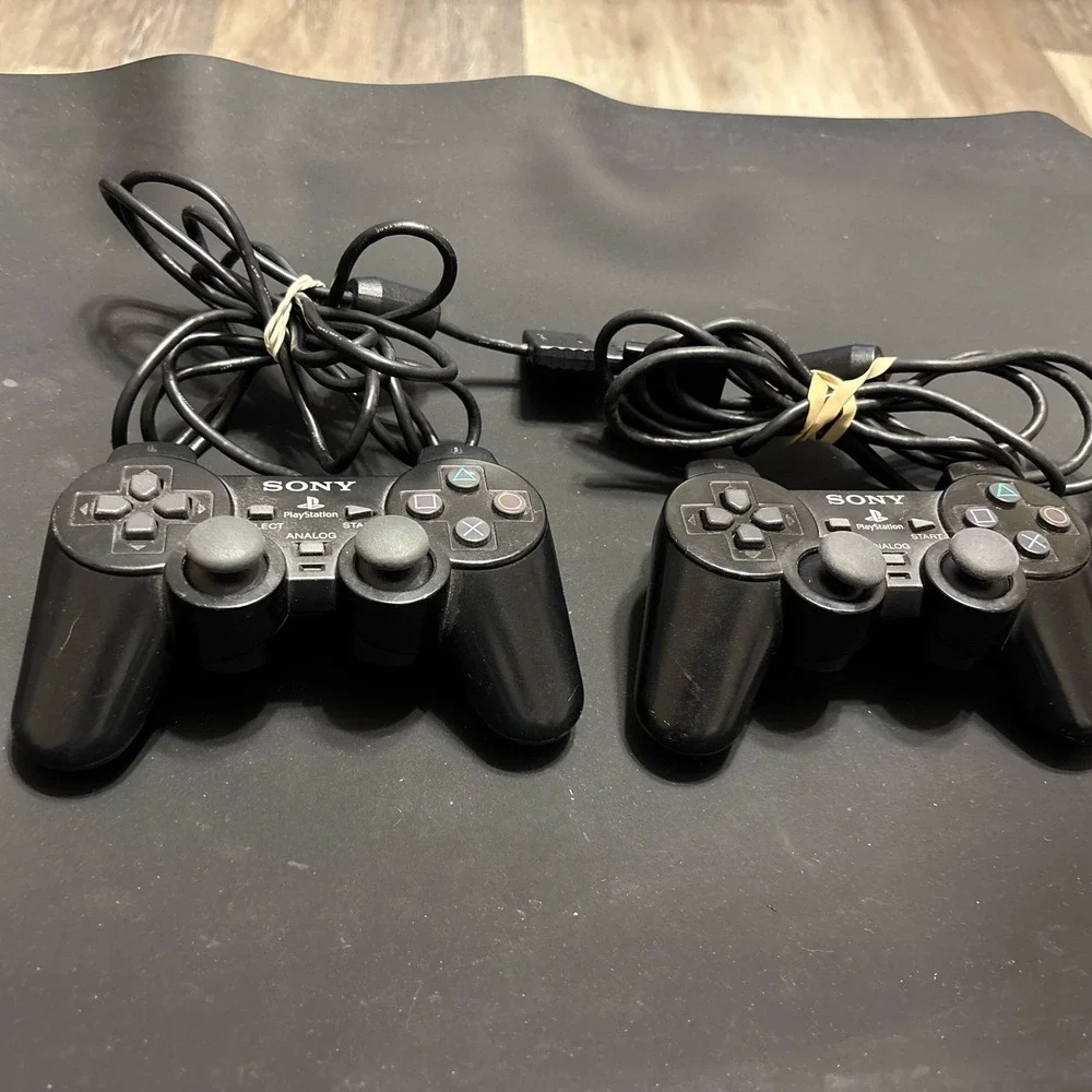 Lot of 2 Sony PlayStation PS2 DualShock 2 OEM Wired Controllers Untested